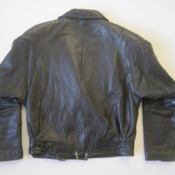 Womens FOXRUN Motorcycle Biker Jacket Leather VTG - Picture 2 of 7